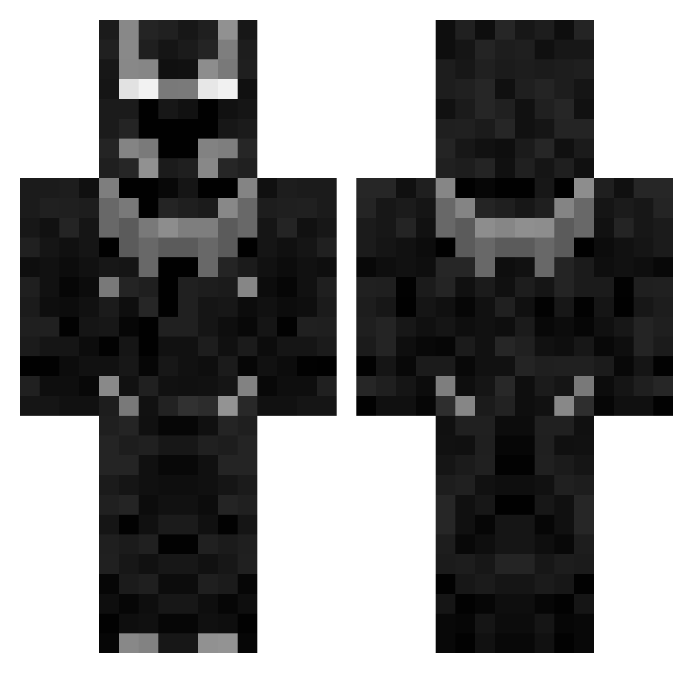 Repent0 Minecraft skin, front and back view
