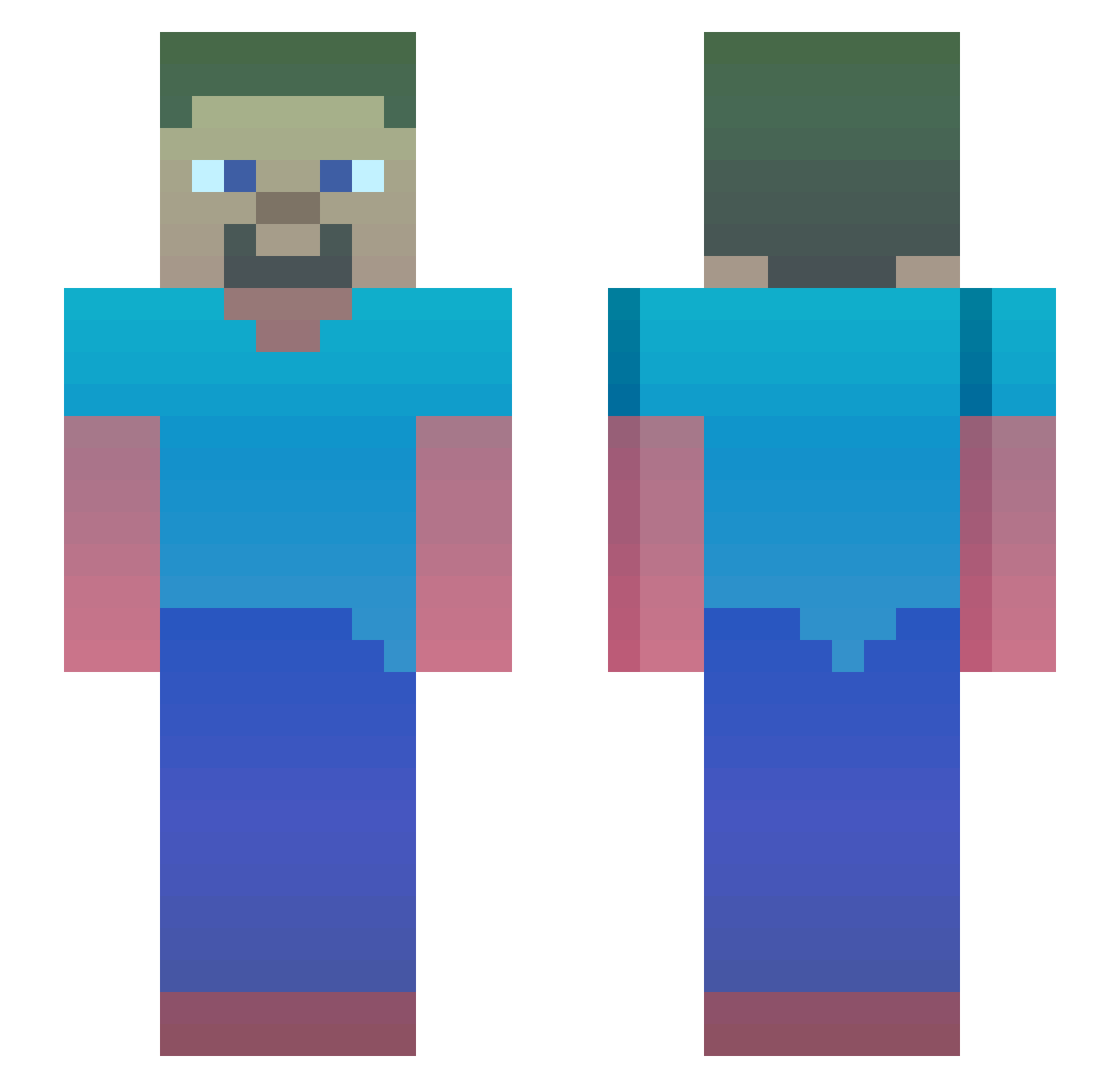 zJaydeee Minecraft skin, front and back view