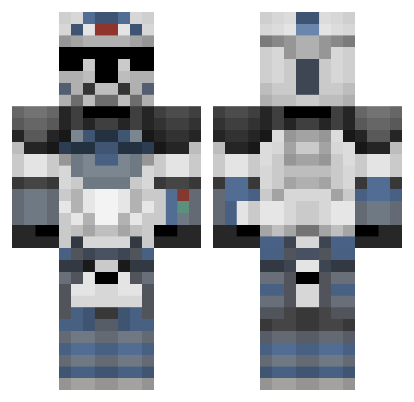 B0RZA Minecraft skin, front and back view