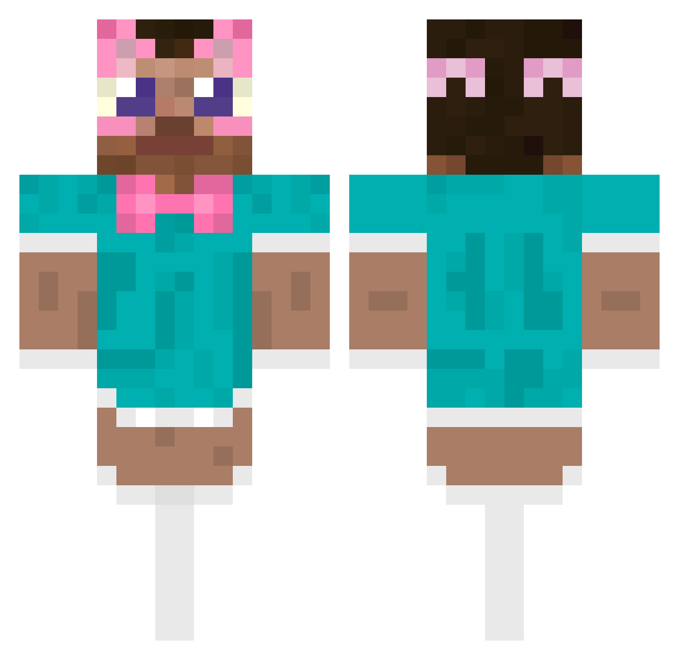 Yakult0u0 Minecraft skin, front and back view