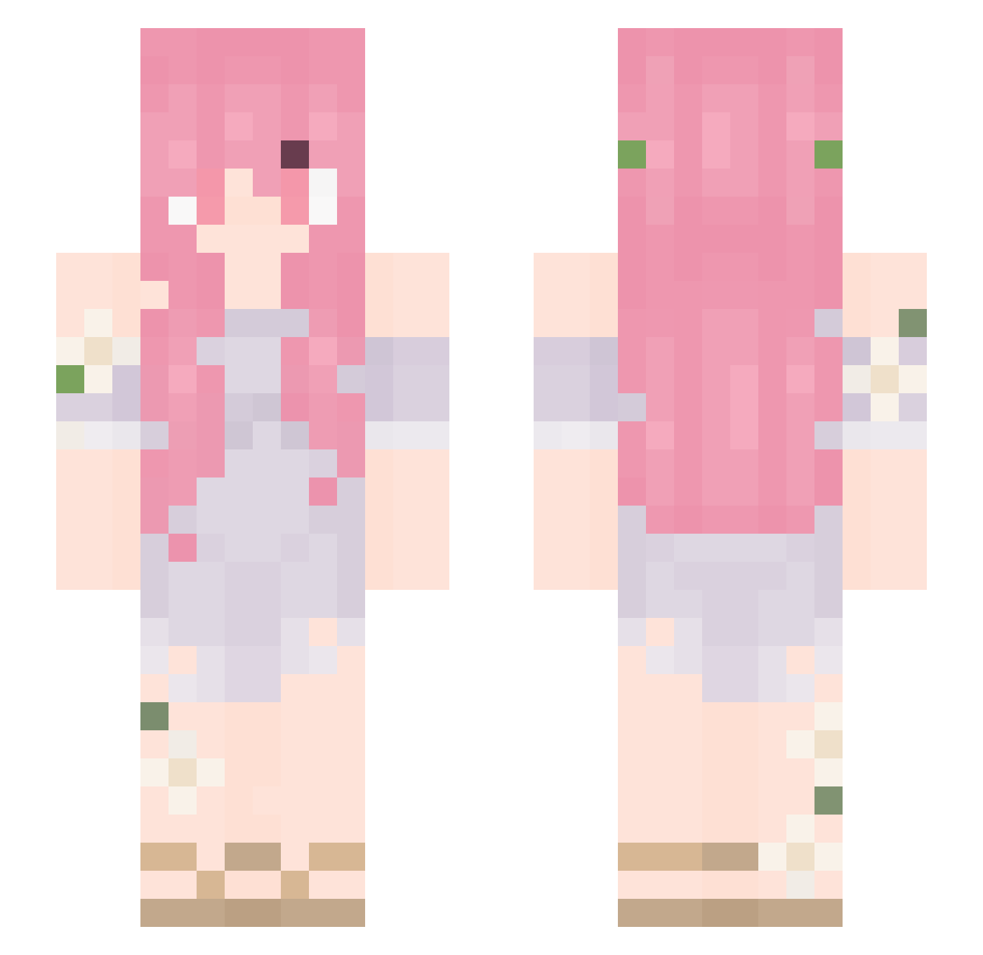 Z0N1X Minecraft skin, front and back view