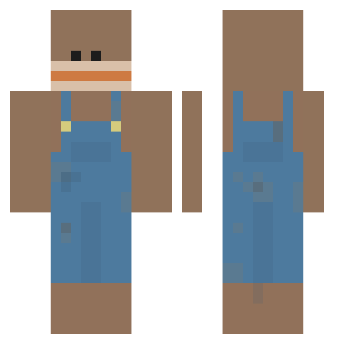 Gtras7 Minecraft skin, front and back view