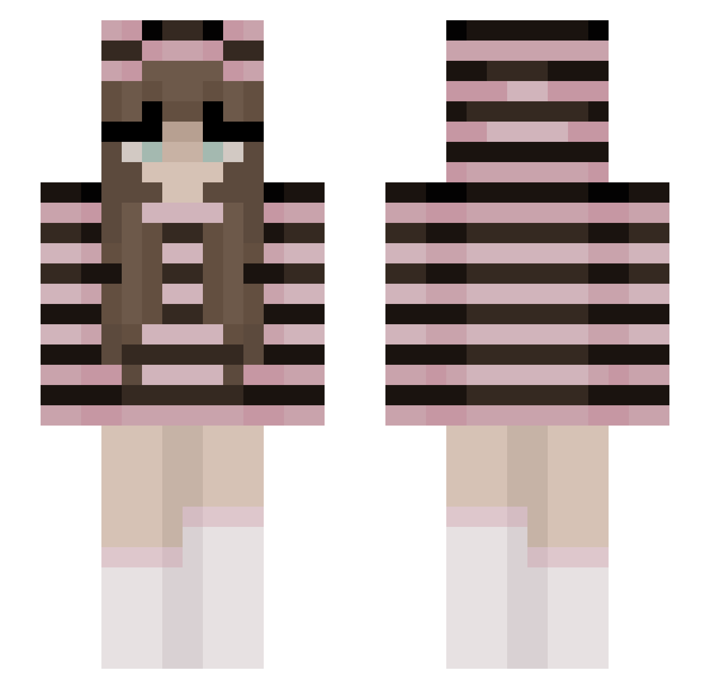 Craftihh Minecraft skin, front and back view