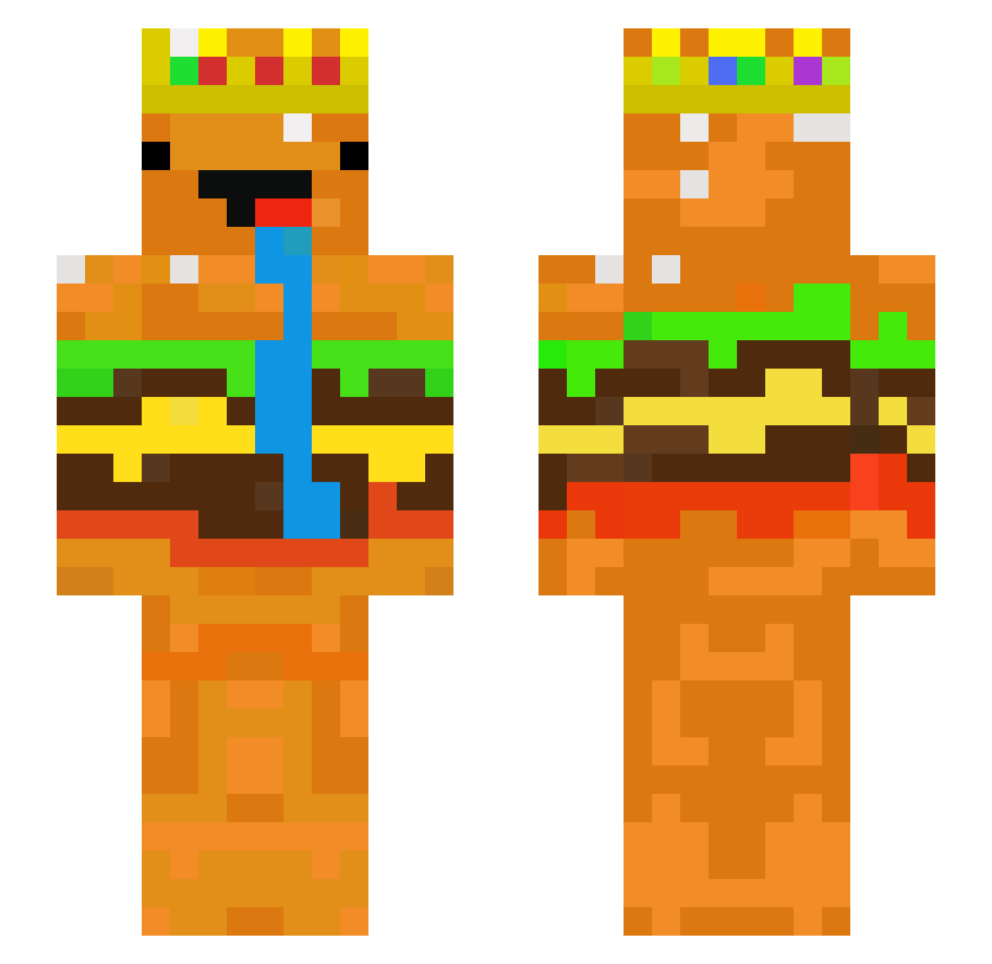 Rkiko22 Minecraft skin, front and back view