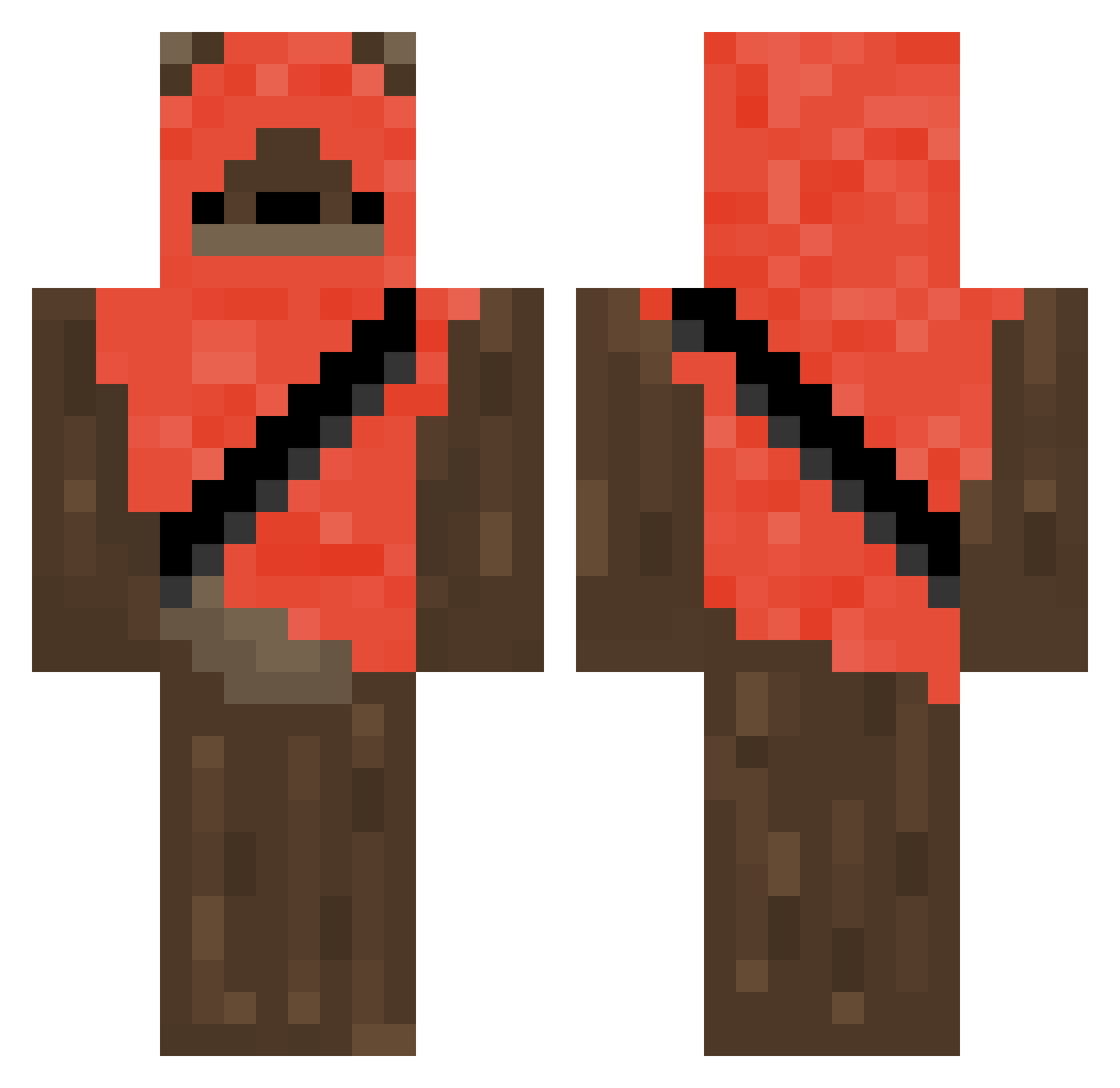 Camspoon Minecraft skin, front and back view