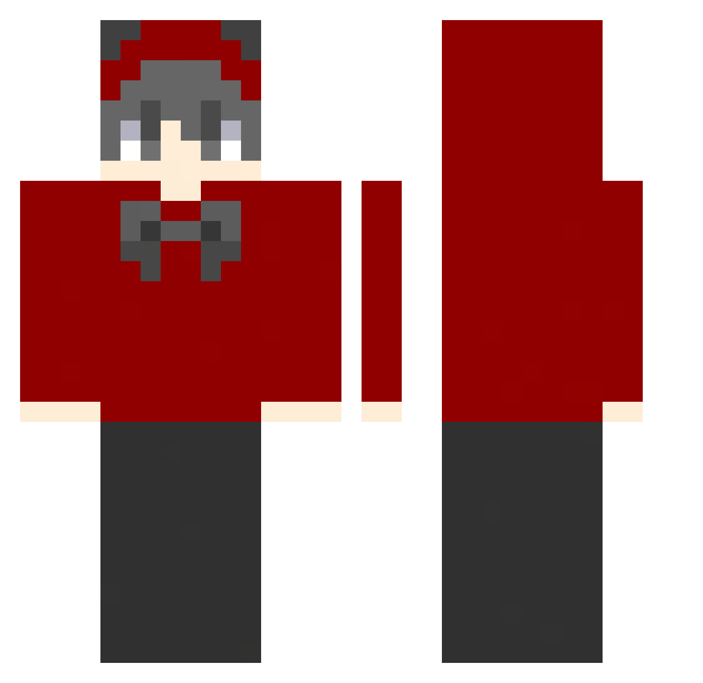 gimminho Minecraft skin, front and back view