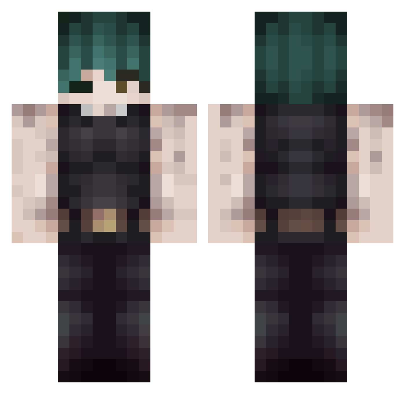 RedShaii Minecraft skin, front and back view