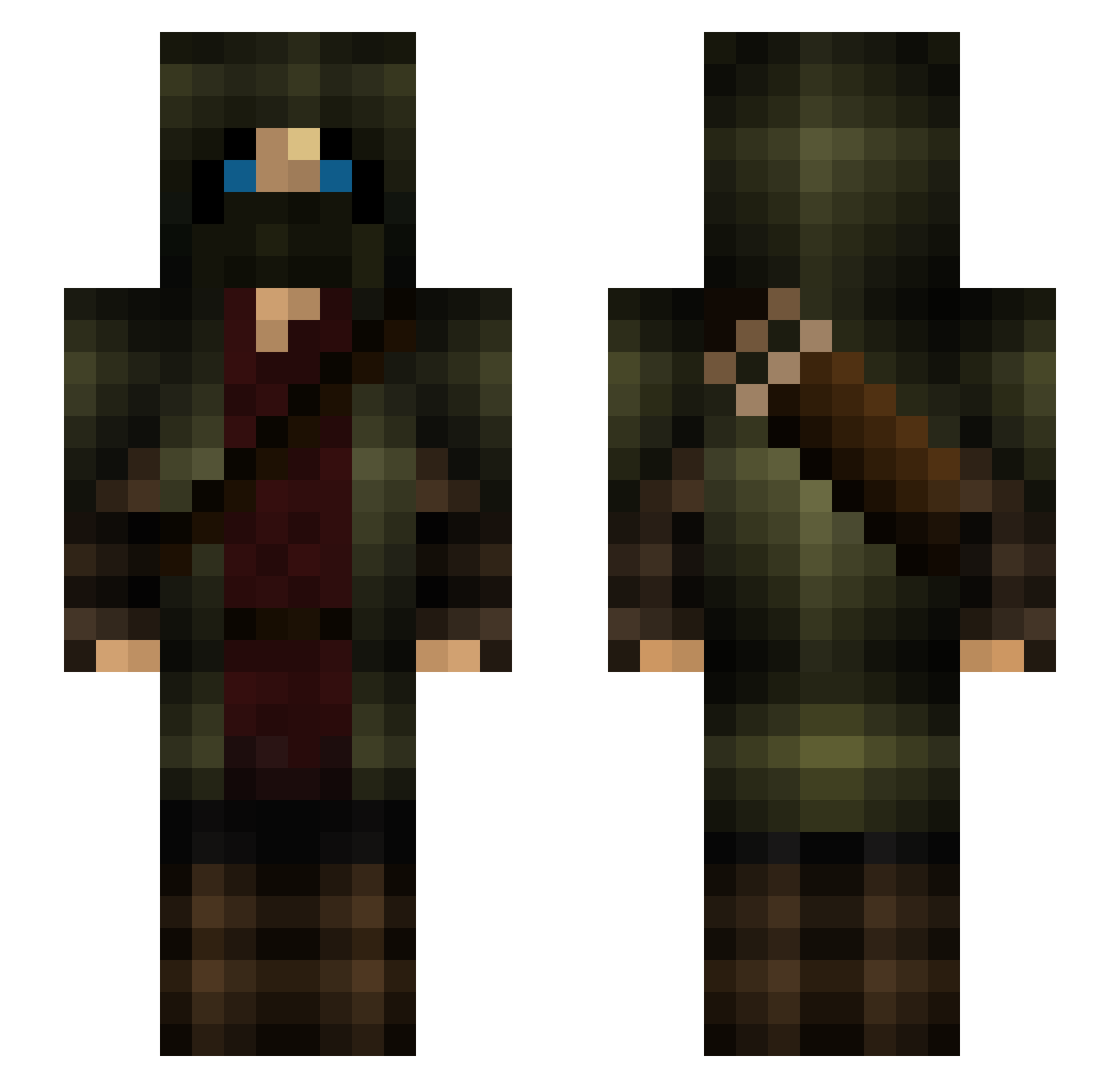 Aske021 Minecraft skin, front and back view