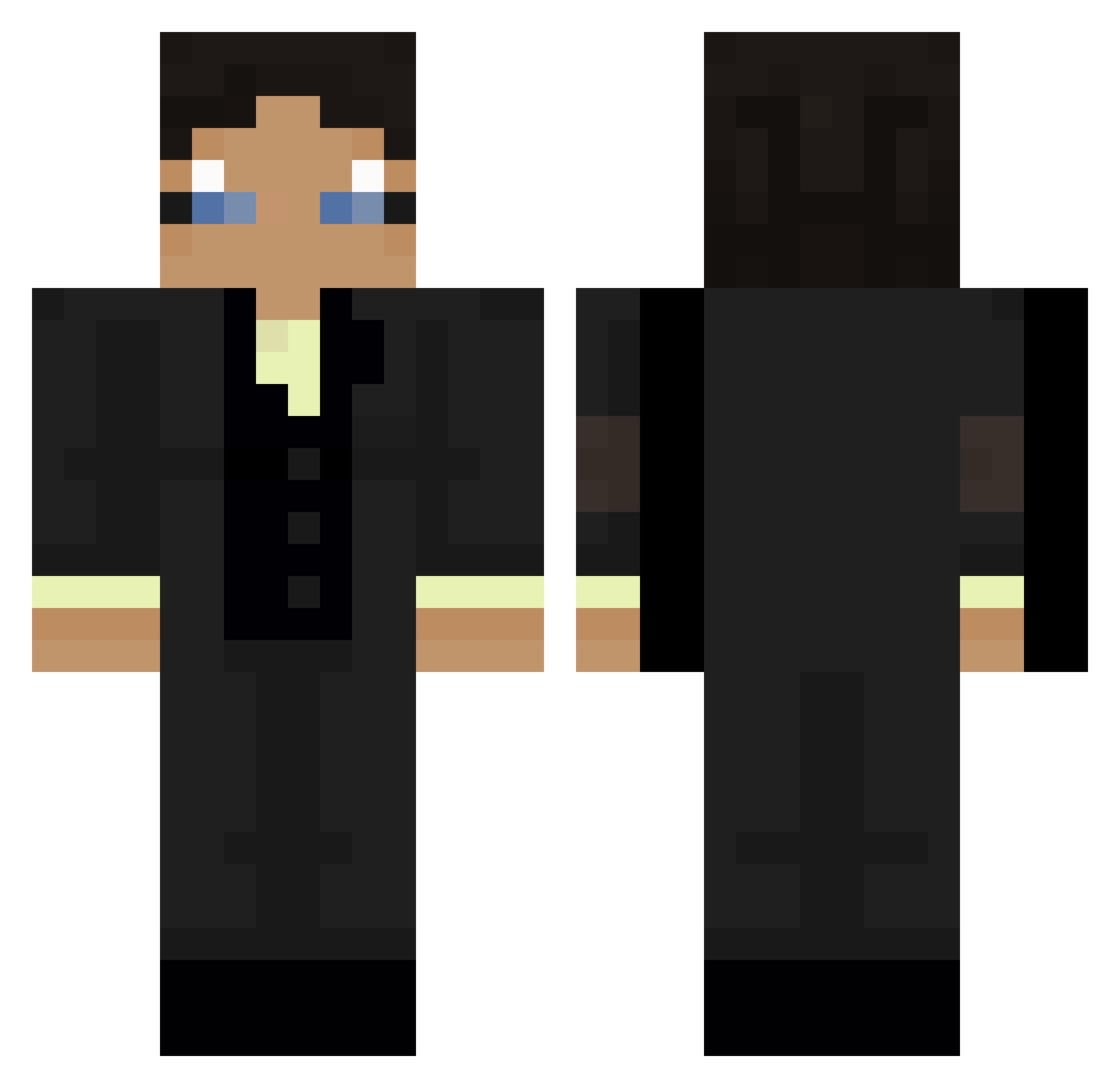 Surf_Curse Minecraft skin, front and back view