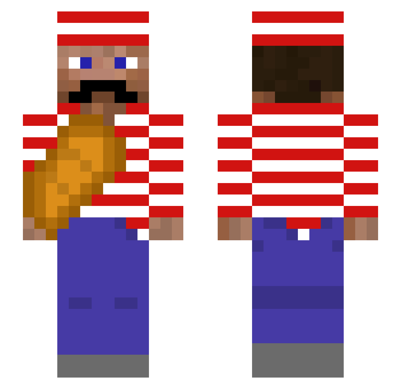 Zeeex Minecraft skin, front and back view