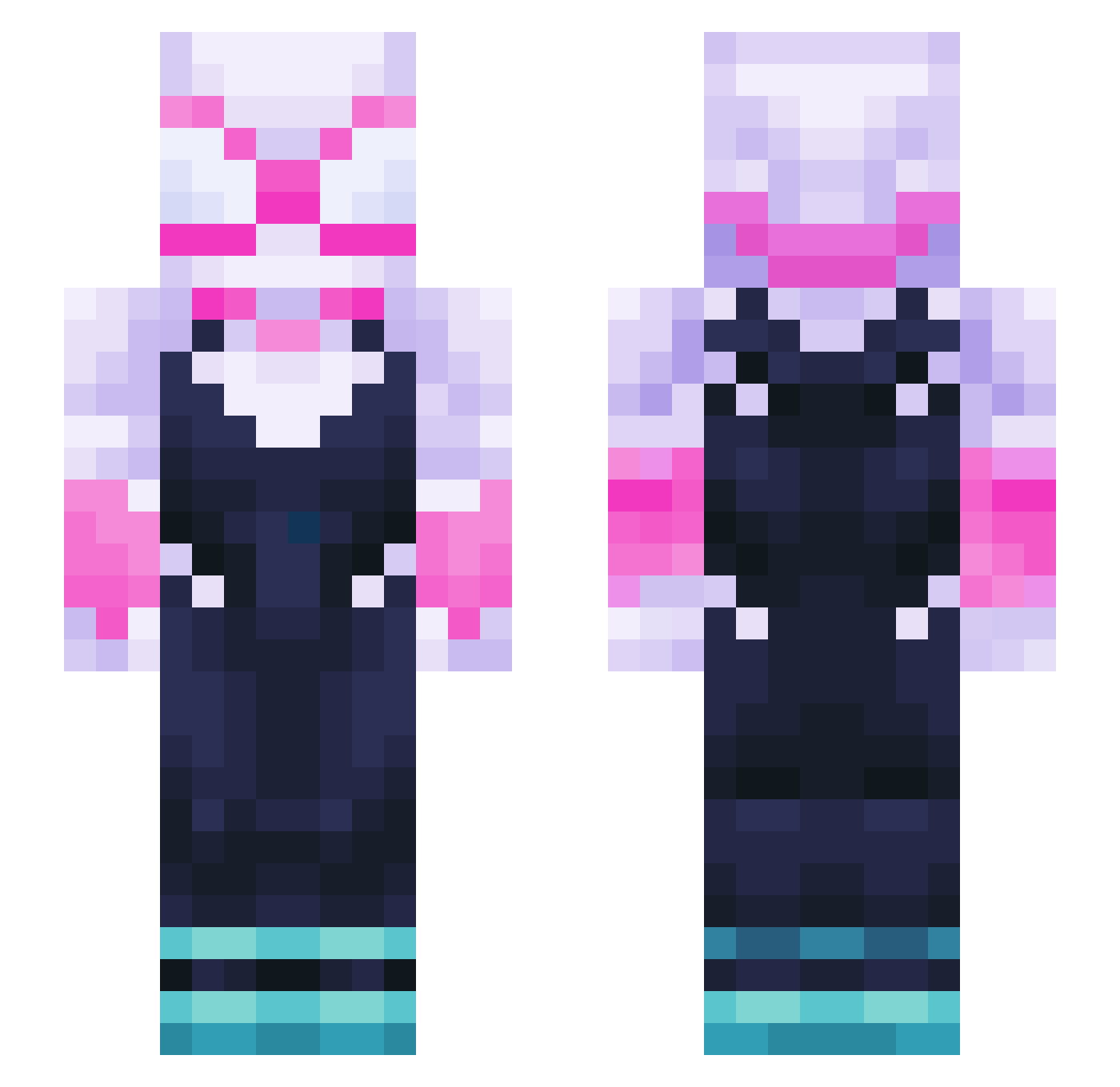 Theory__ Minecraft skin, front and back view
