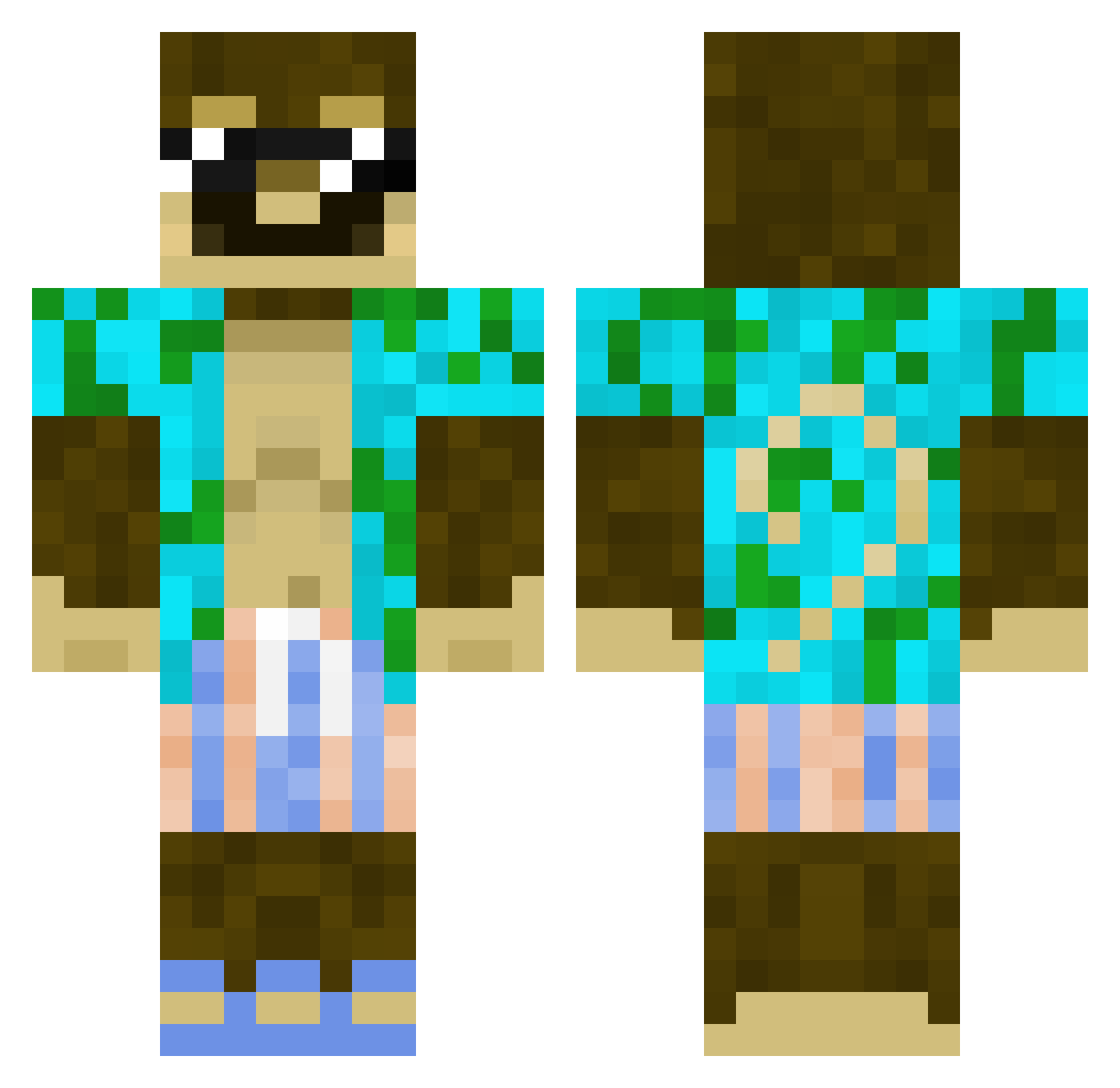 ThomasNoob_69 Minecraft skin, front and back view