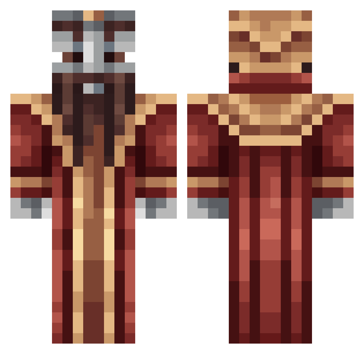 Vallastro Minecraft skin, front and back view