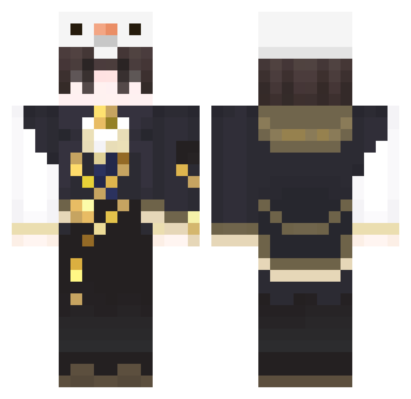 TterriZino Minecraft skin, front and back view
