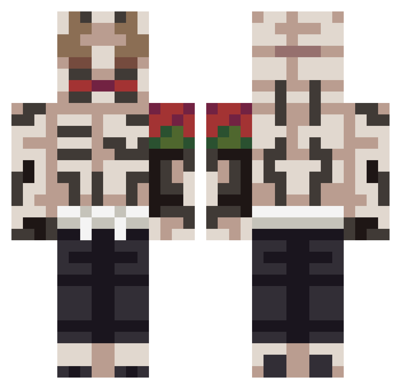 DanMedia72 Minecraft skin, front and back view