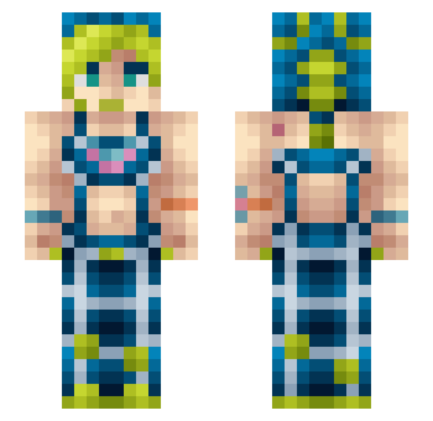 Narrow223 Minecraft skin, front and back view