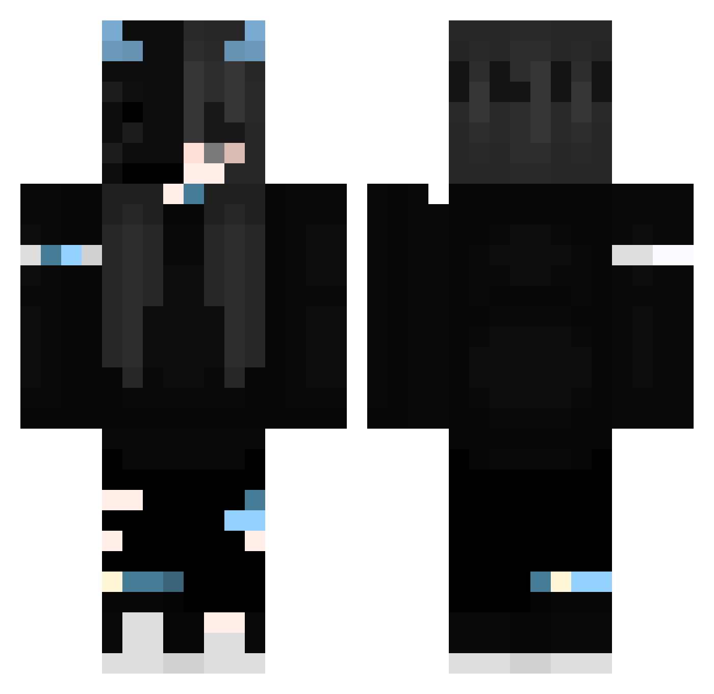 FOXY123 Minecraft skin, front and back view