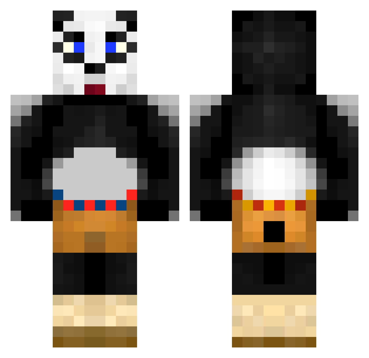 ImMagnu Minecraft skin, front and back view