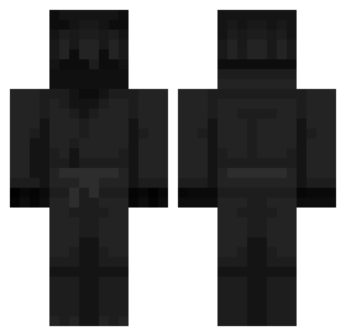 Flexey Minecraft skin, front and back view