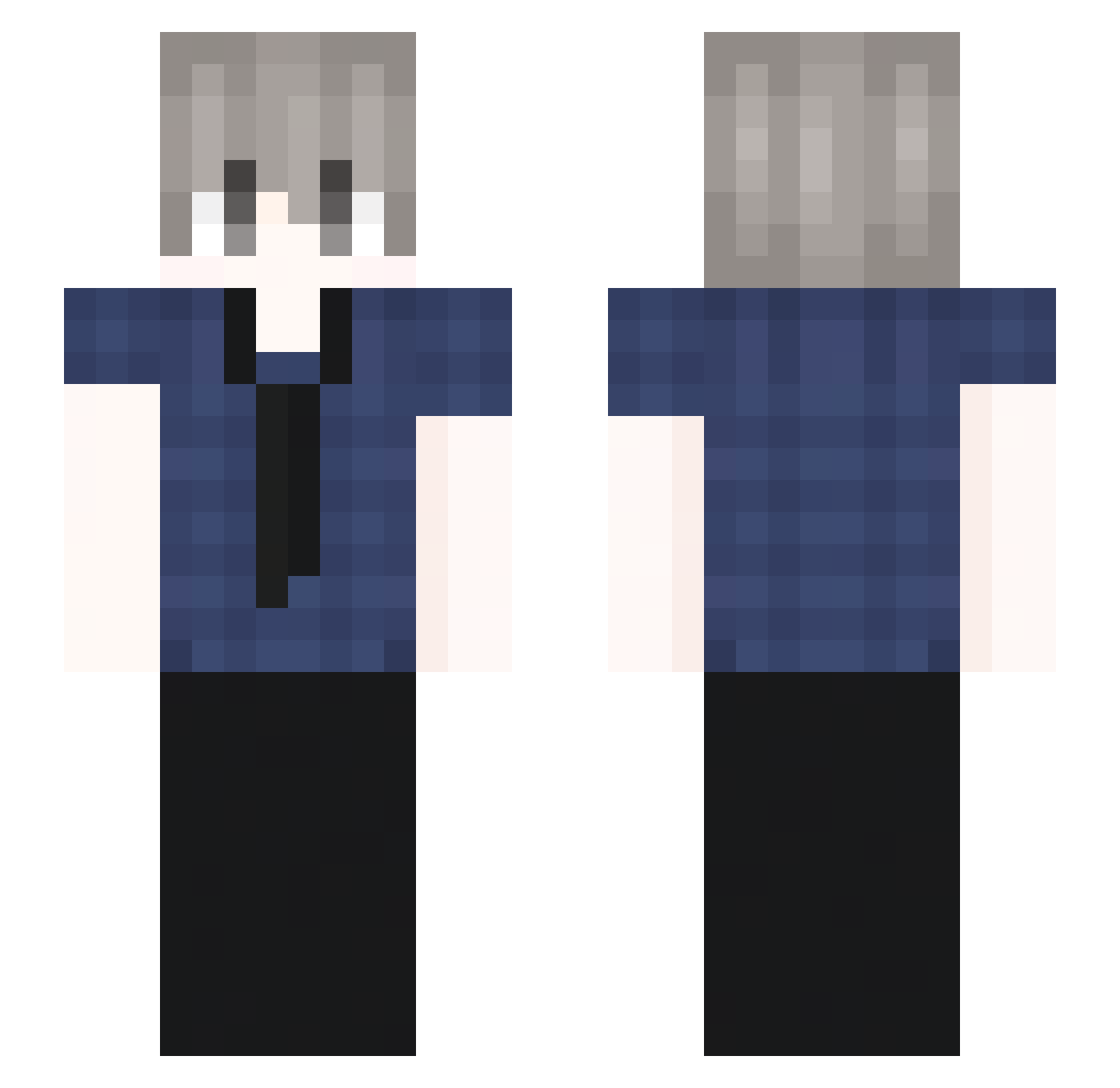 wisikisi Minecraft skin, front and back view