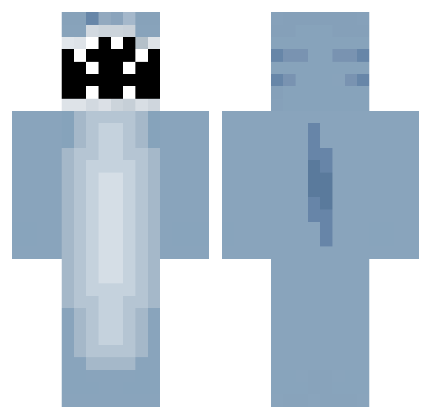 PS_Powder Minecraft skin, front and back view