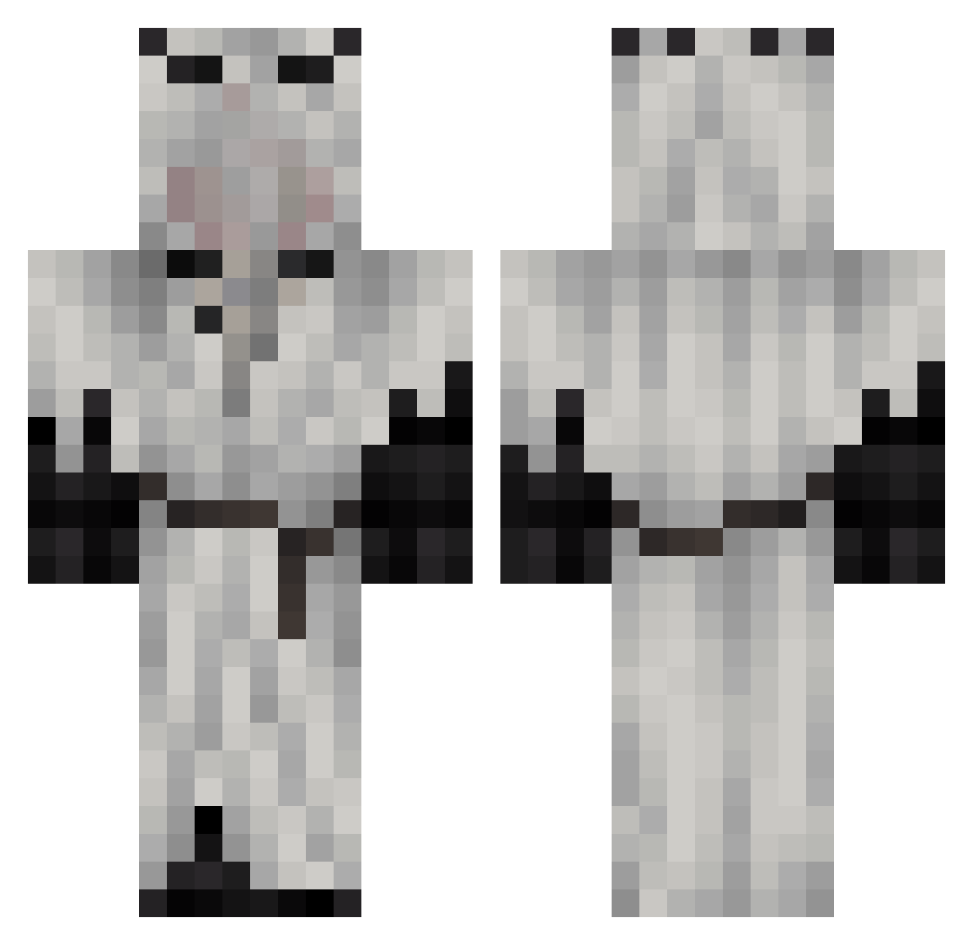 Yhorai Minecraft skin, front and back view