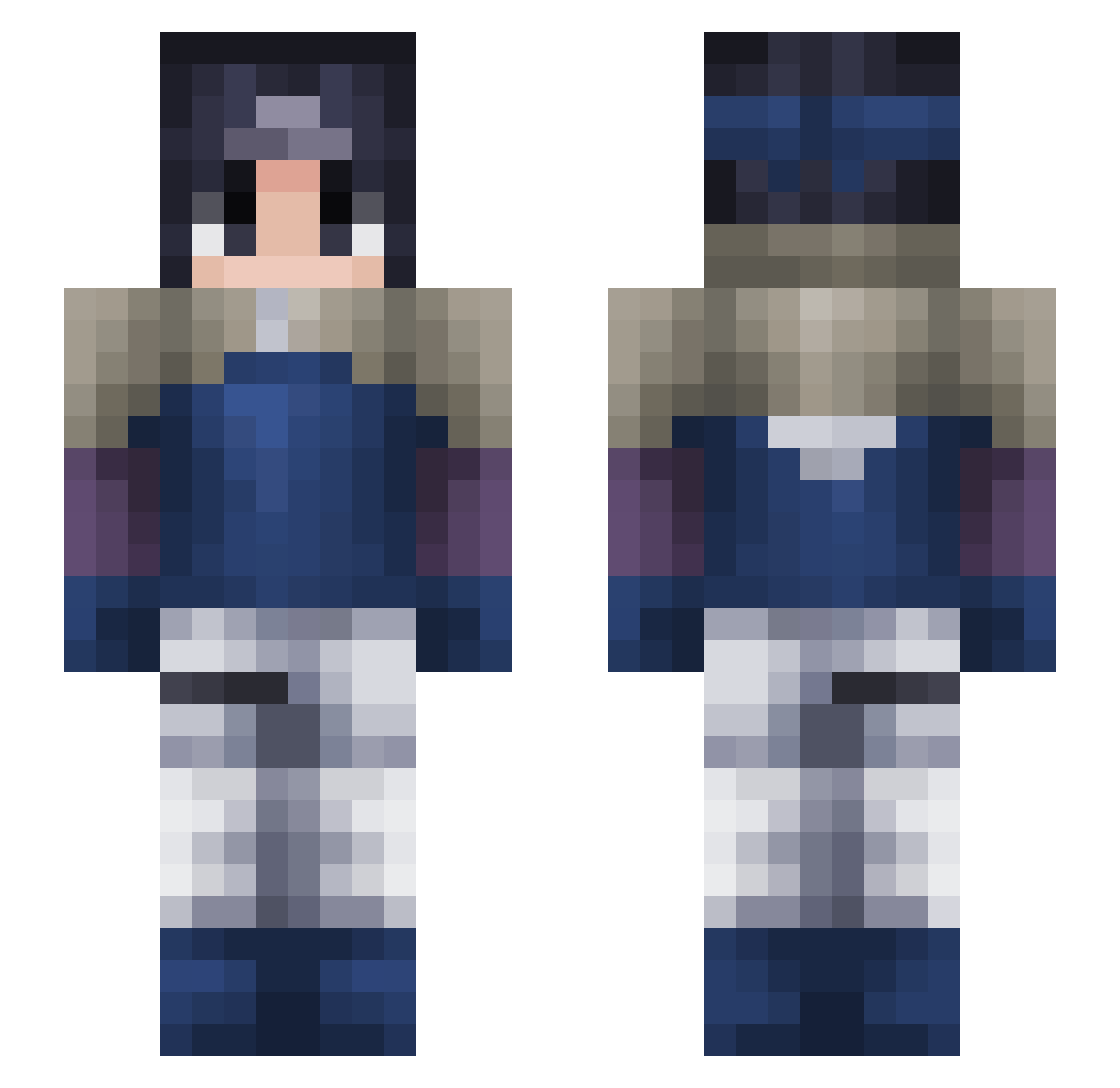 Kthai Minecraft skin, front and back view