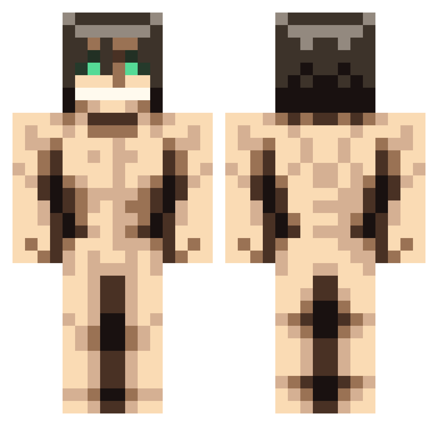 Saltado1000 Minecraft skin, front and back view