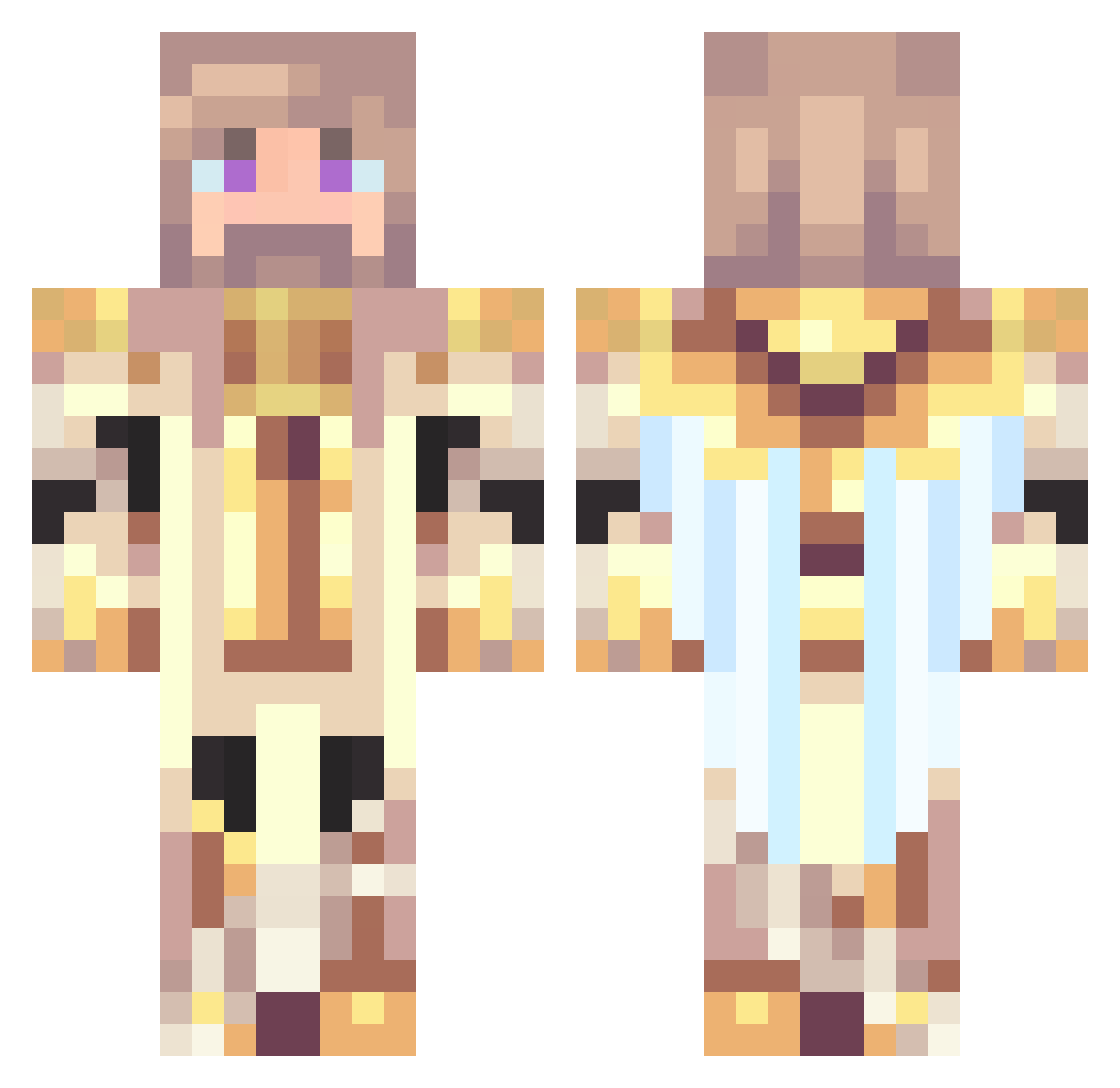 Seraphillion Minecraft skin, front and back view
