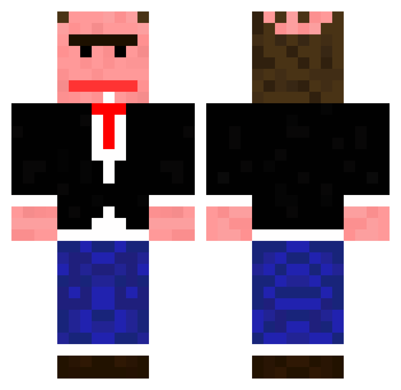 necrovulturee Minecraft skin, front and back view