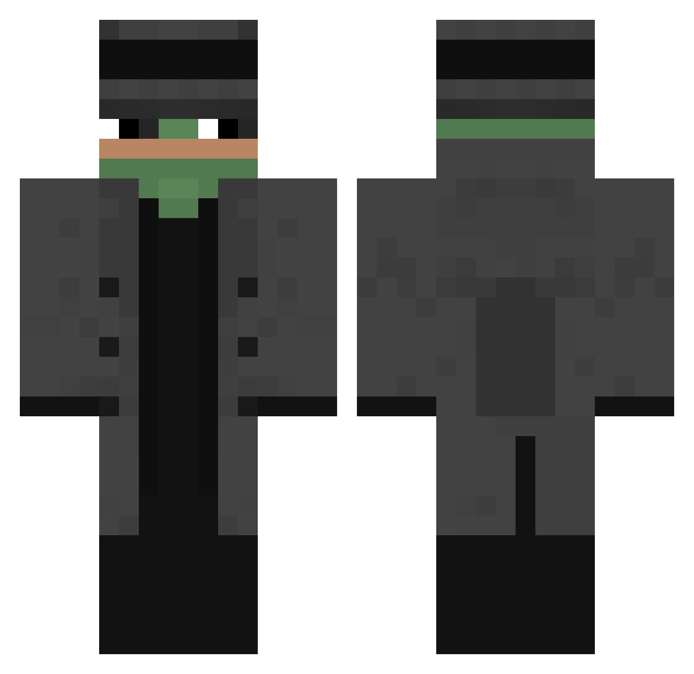 Mrbubbles1372 Minecraft skin, front and back view