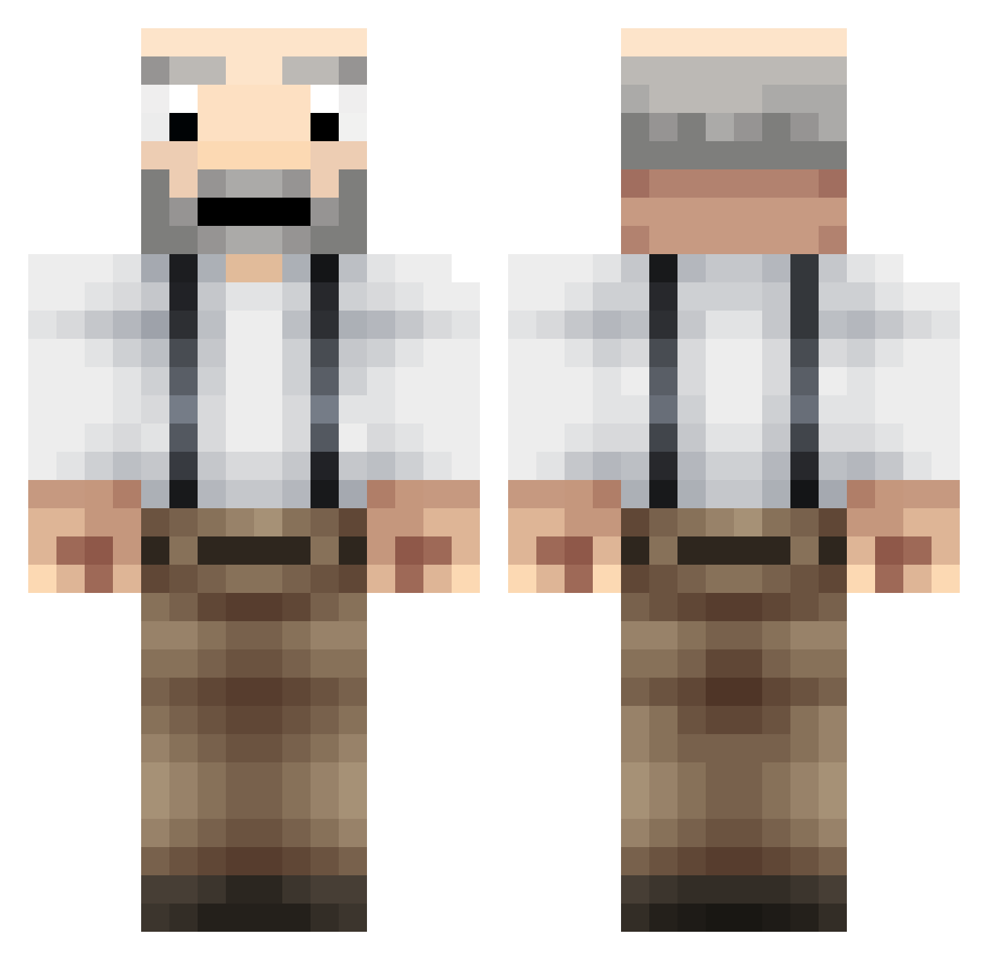 Gaulli Minecraft skin, front and back view