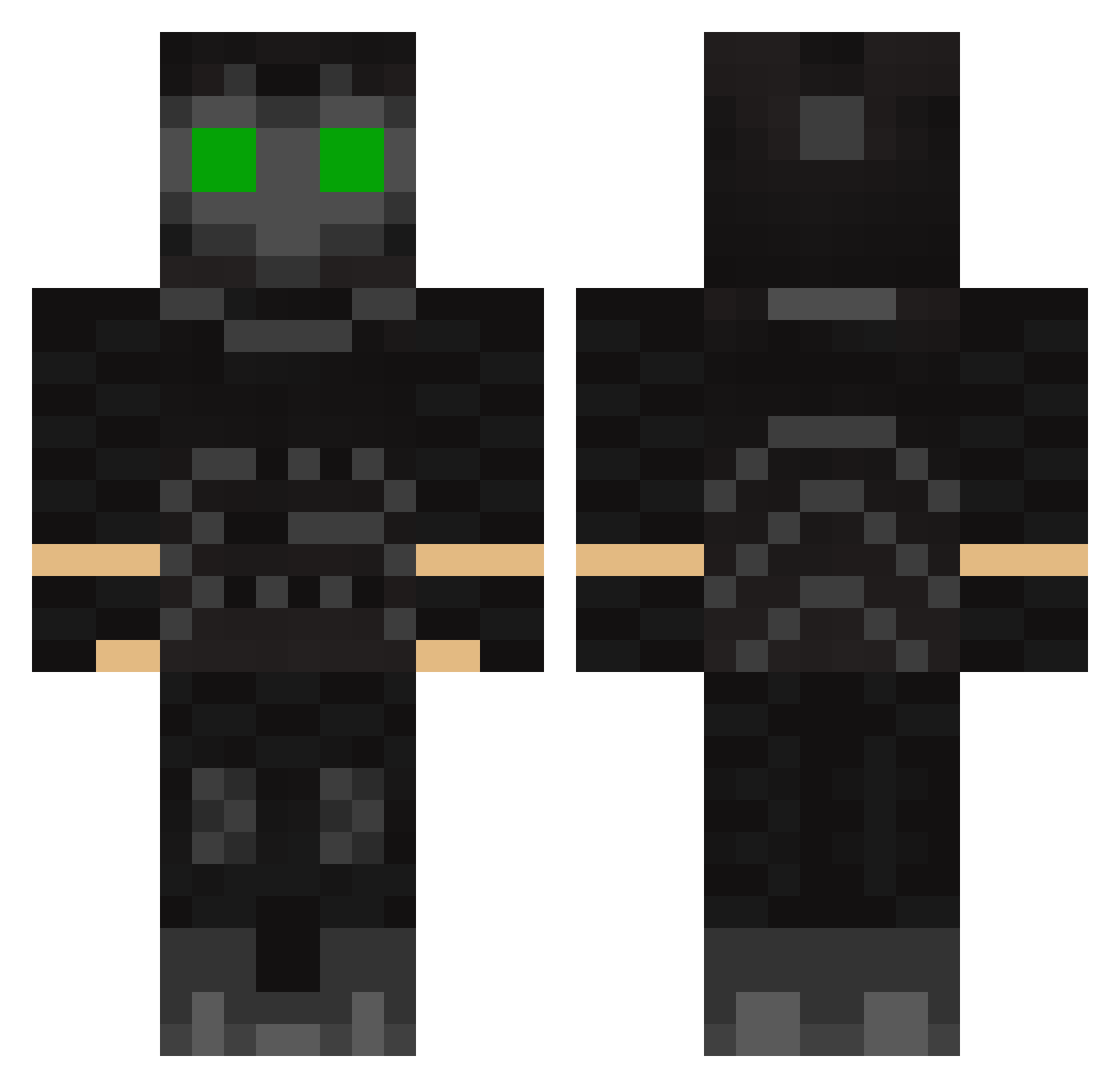 Googols Minecraft skin, front and back view