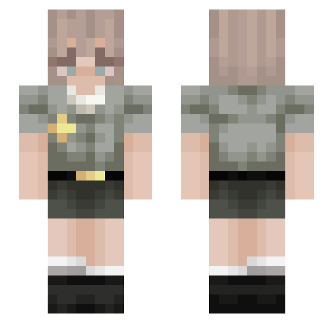 qwllaak Minecraft skin, front and back view