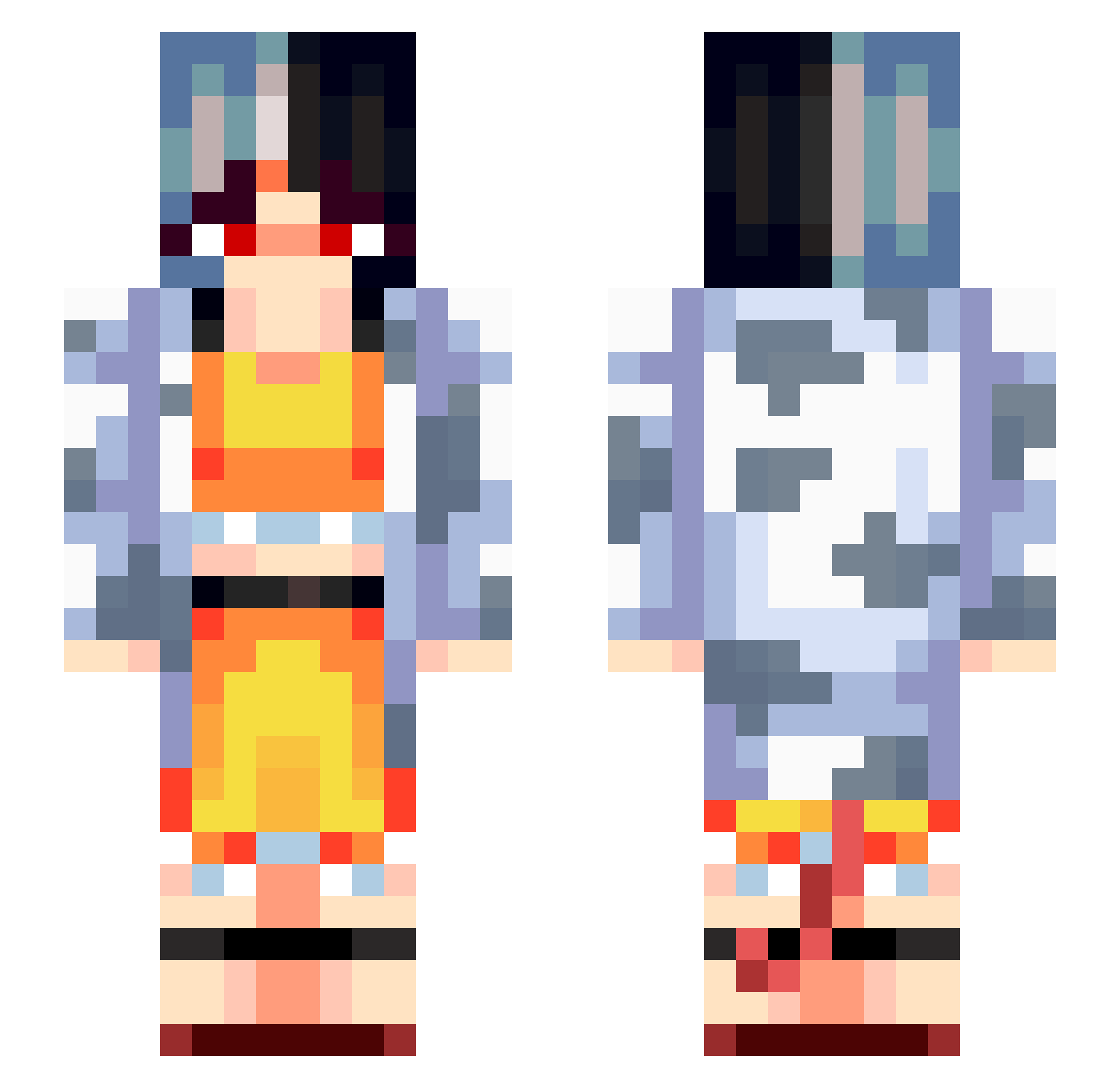 Kobalt_Pridecoat Minecraft skin, front and back view