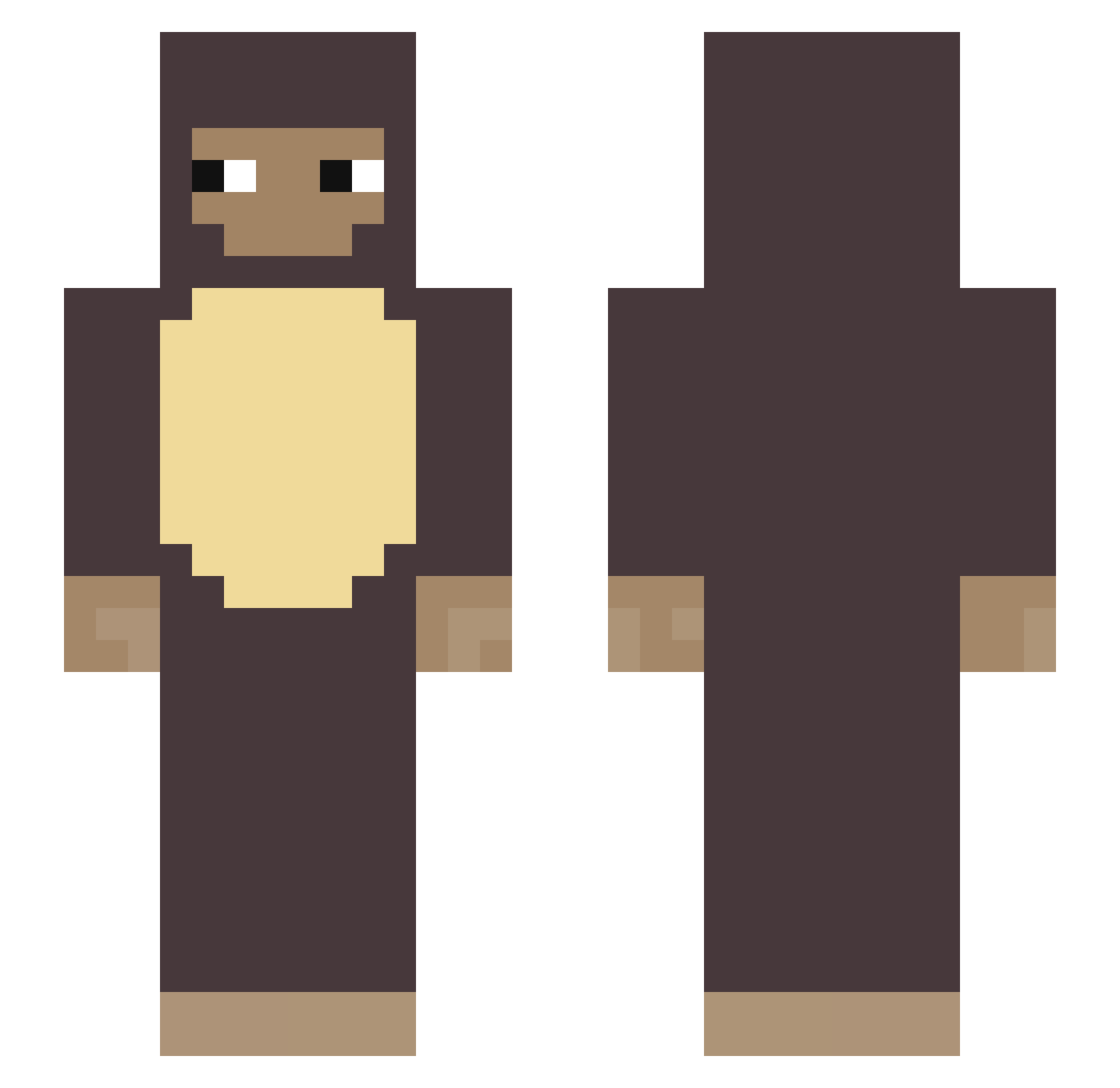 ipx2 Minecraft skin, front and back view