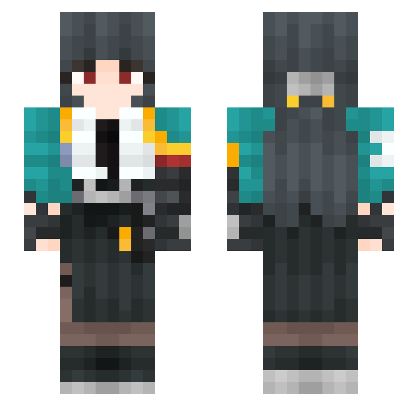 kwarb Minecraft skin, front and back view
