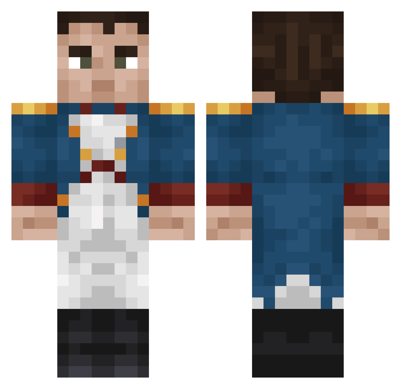 Xstanislawix Minecraft skin, front and back view