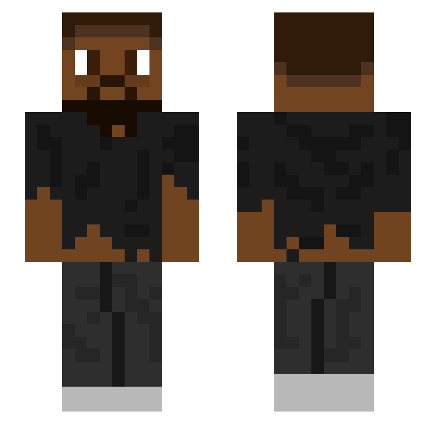 Poppdahopda Minecraft skin, front and back view
