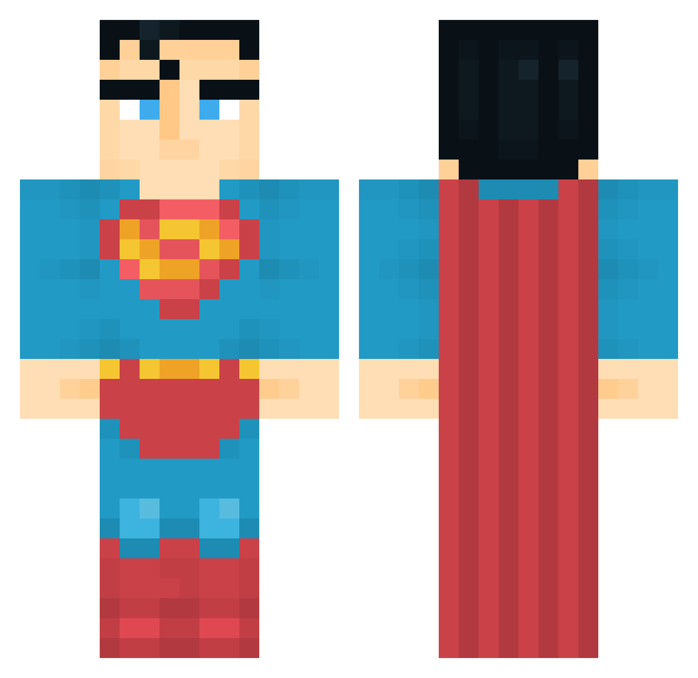 re6ellion Minecraft skin, front and back view
