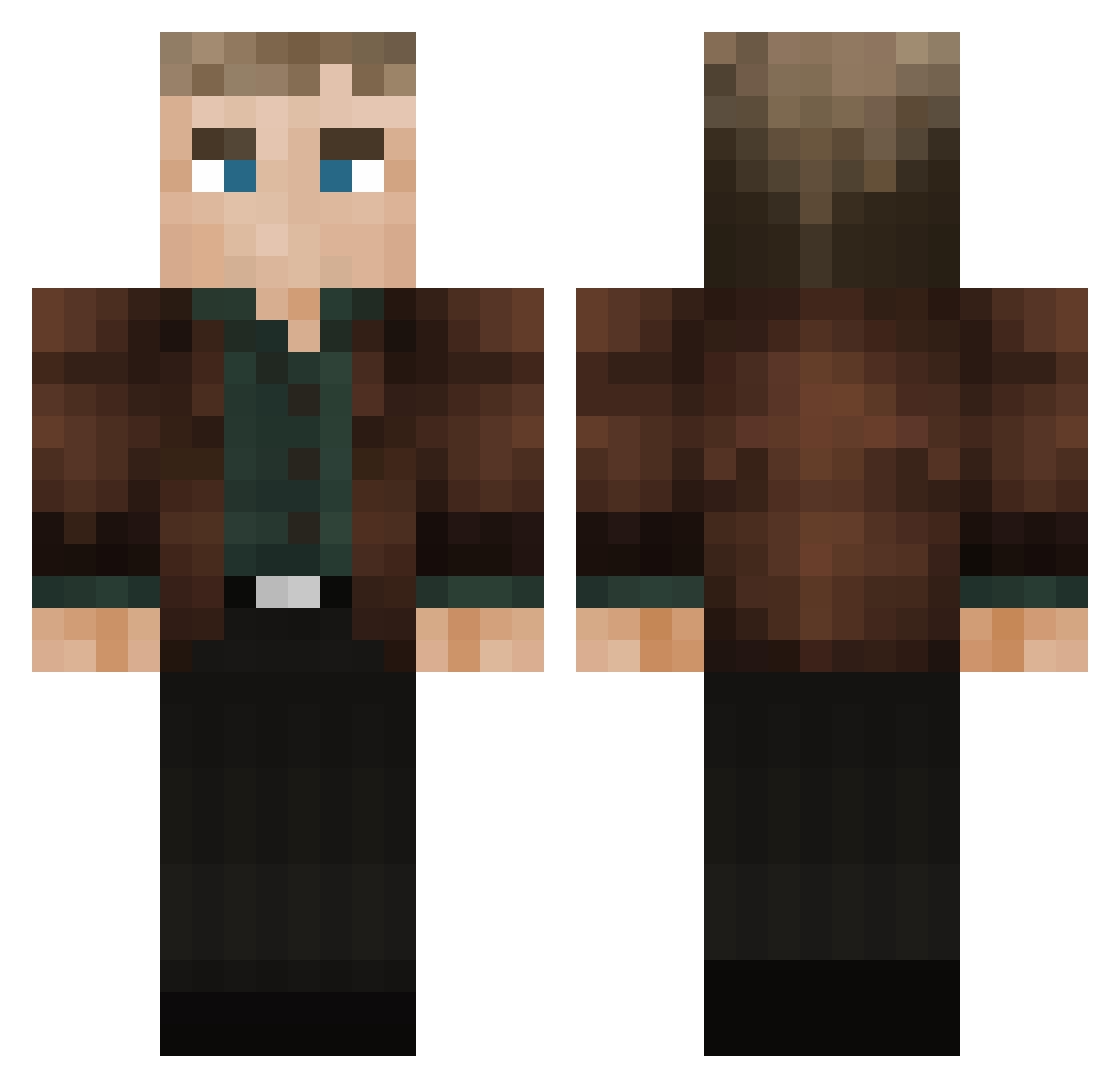 ndreissign Minecraft skin, front and back view