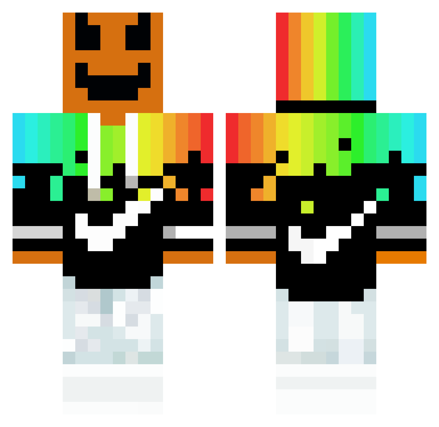 RetoxP Minecraft skin, front and back view