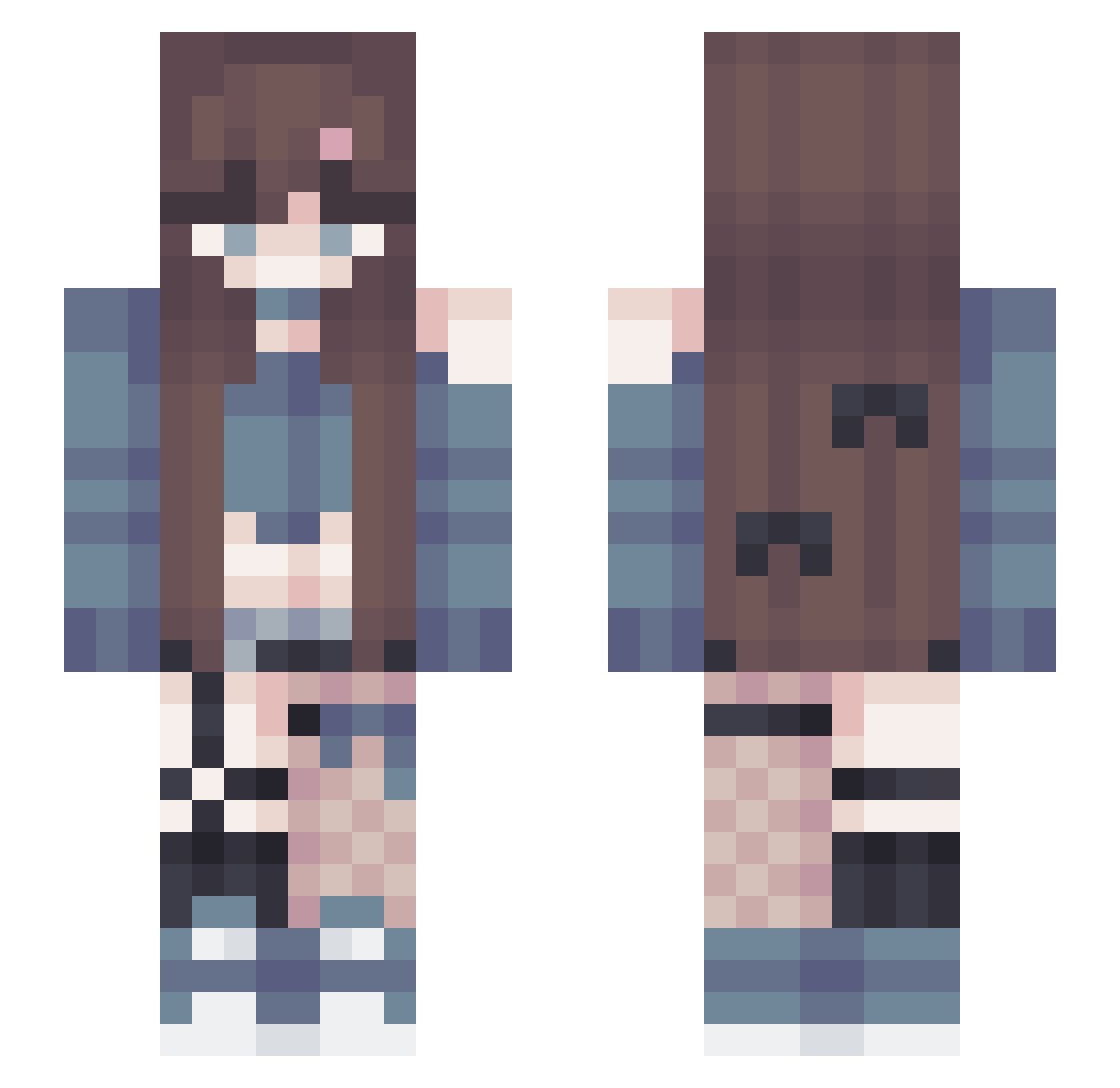 BorkMe Minecraft skin, front and back view