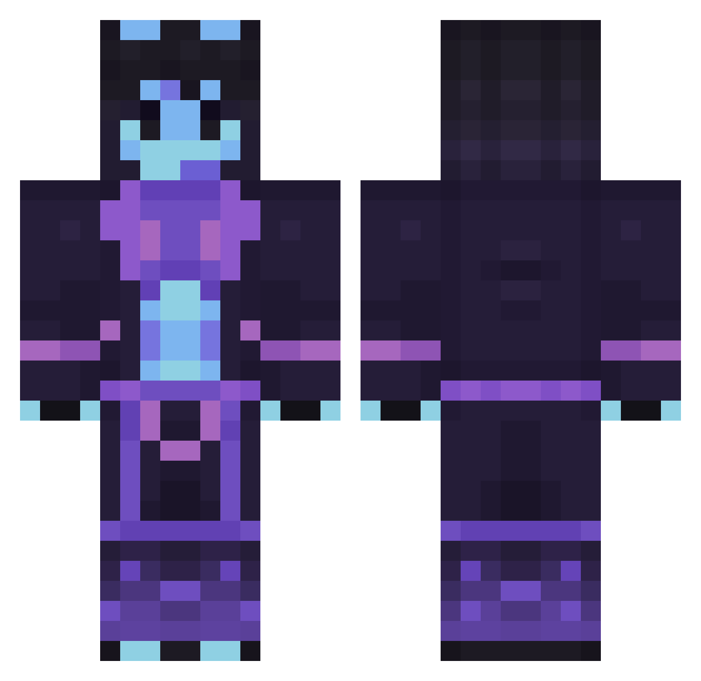 formergardens Minecraft skin, front and back view
