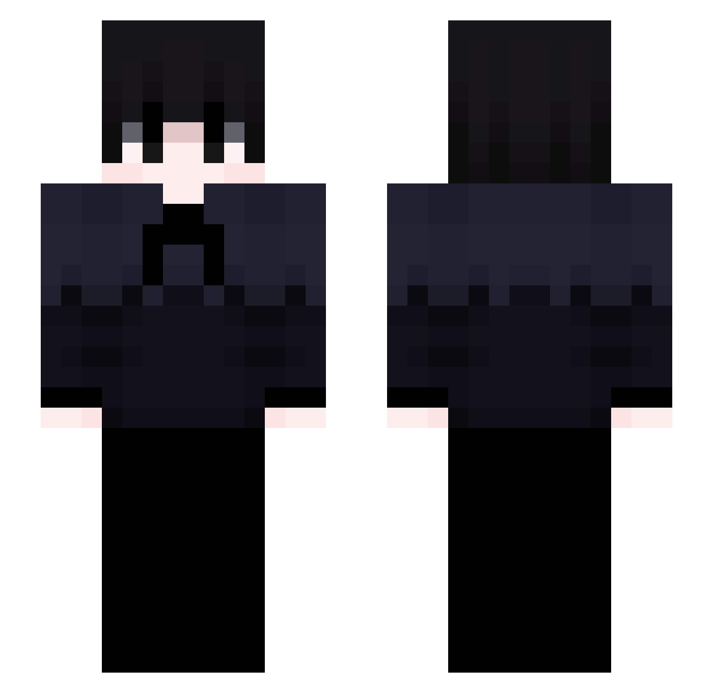 YawQiu Minecraft skin, front and back view