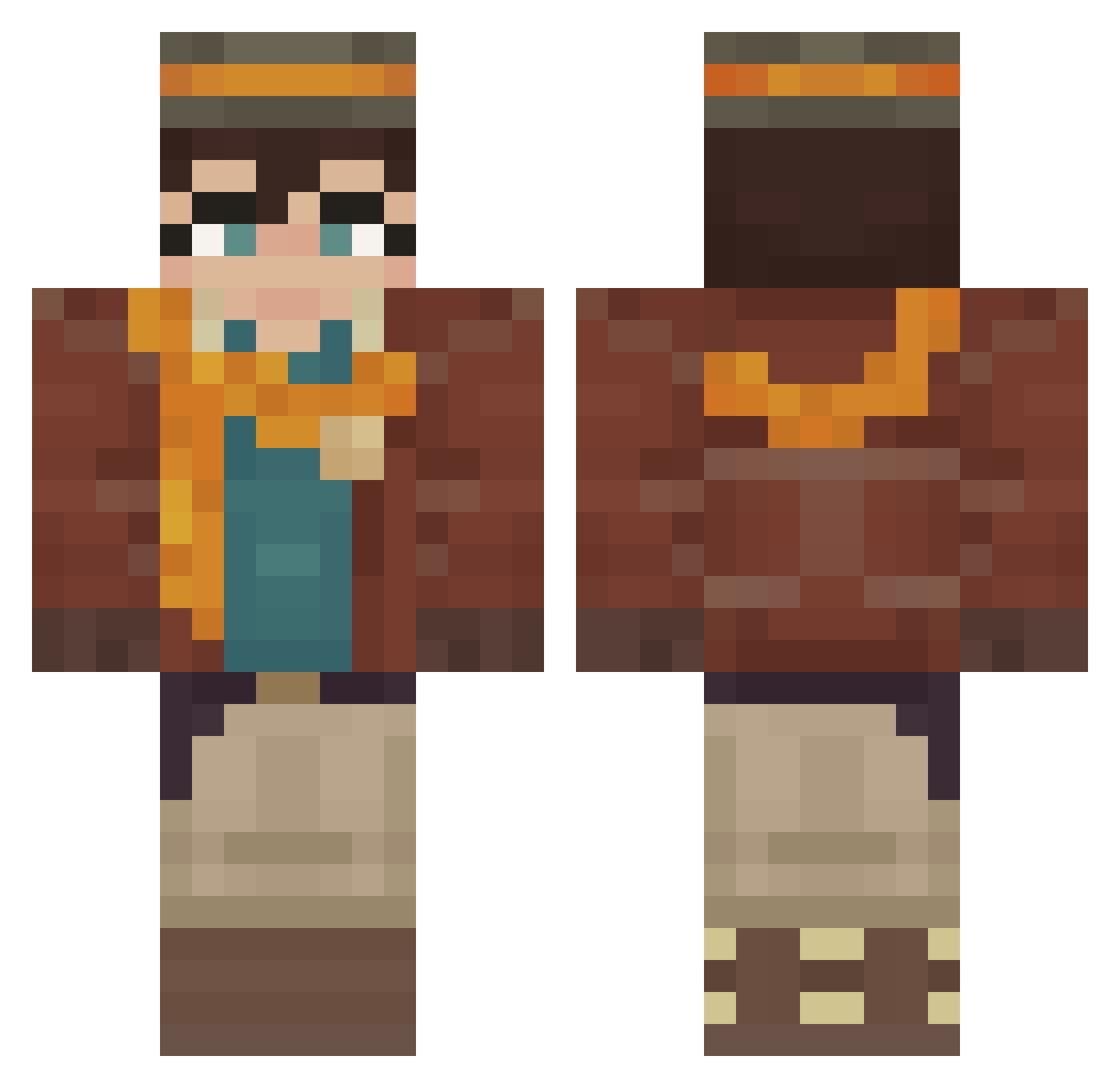 ravvys Minecraft skin, front and back view
