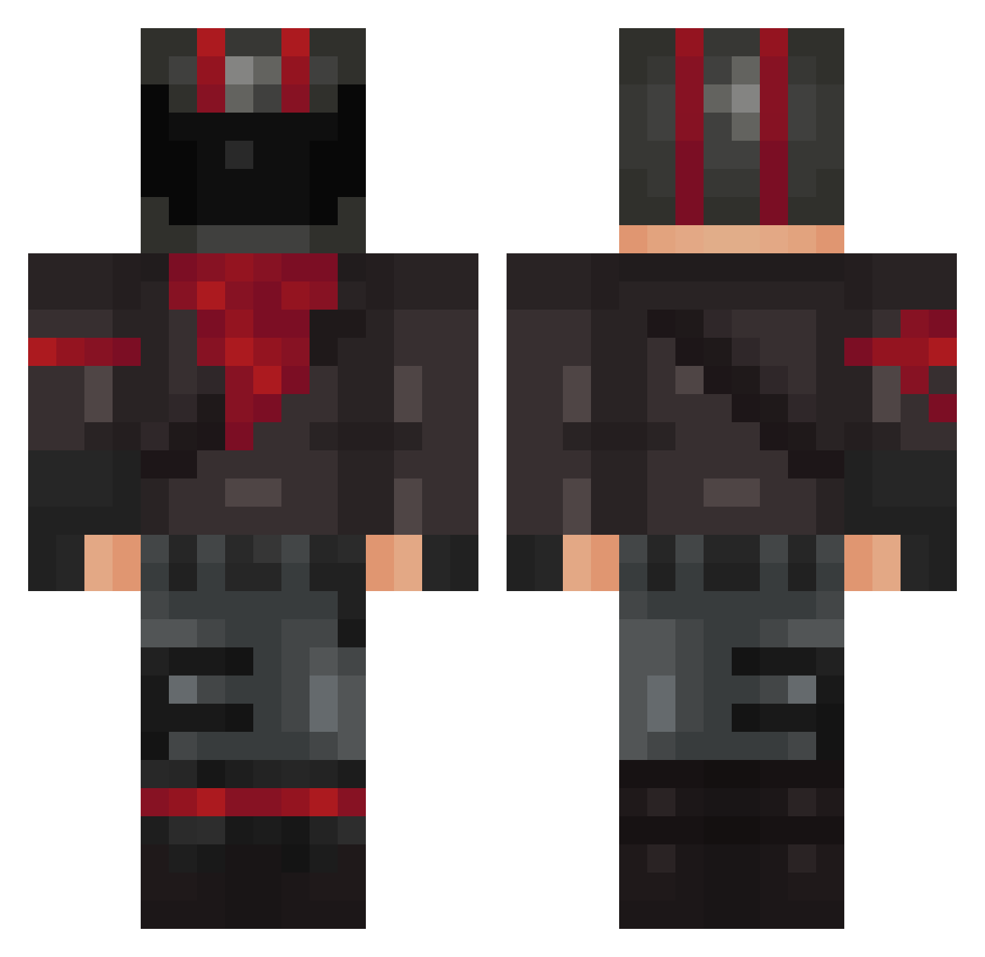 NotAfrogGaming Minecraft skin, front and back view