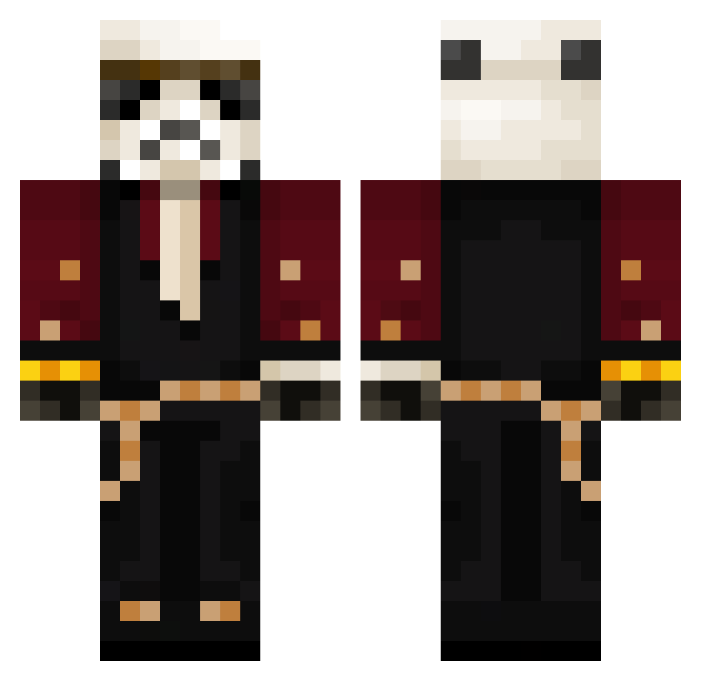 Jonas_40 Minecraft skin, front and back view