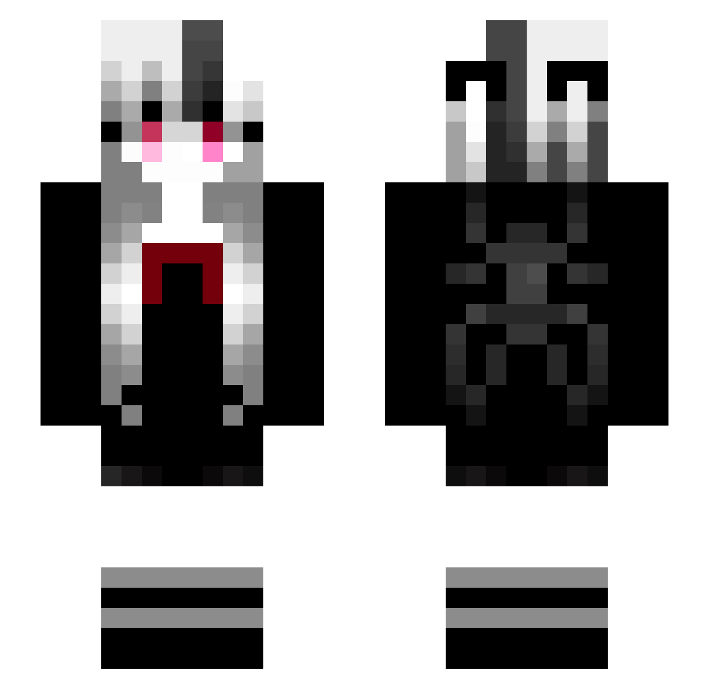 UKnow_SHadow Minecraft skin, front and back view