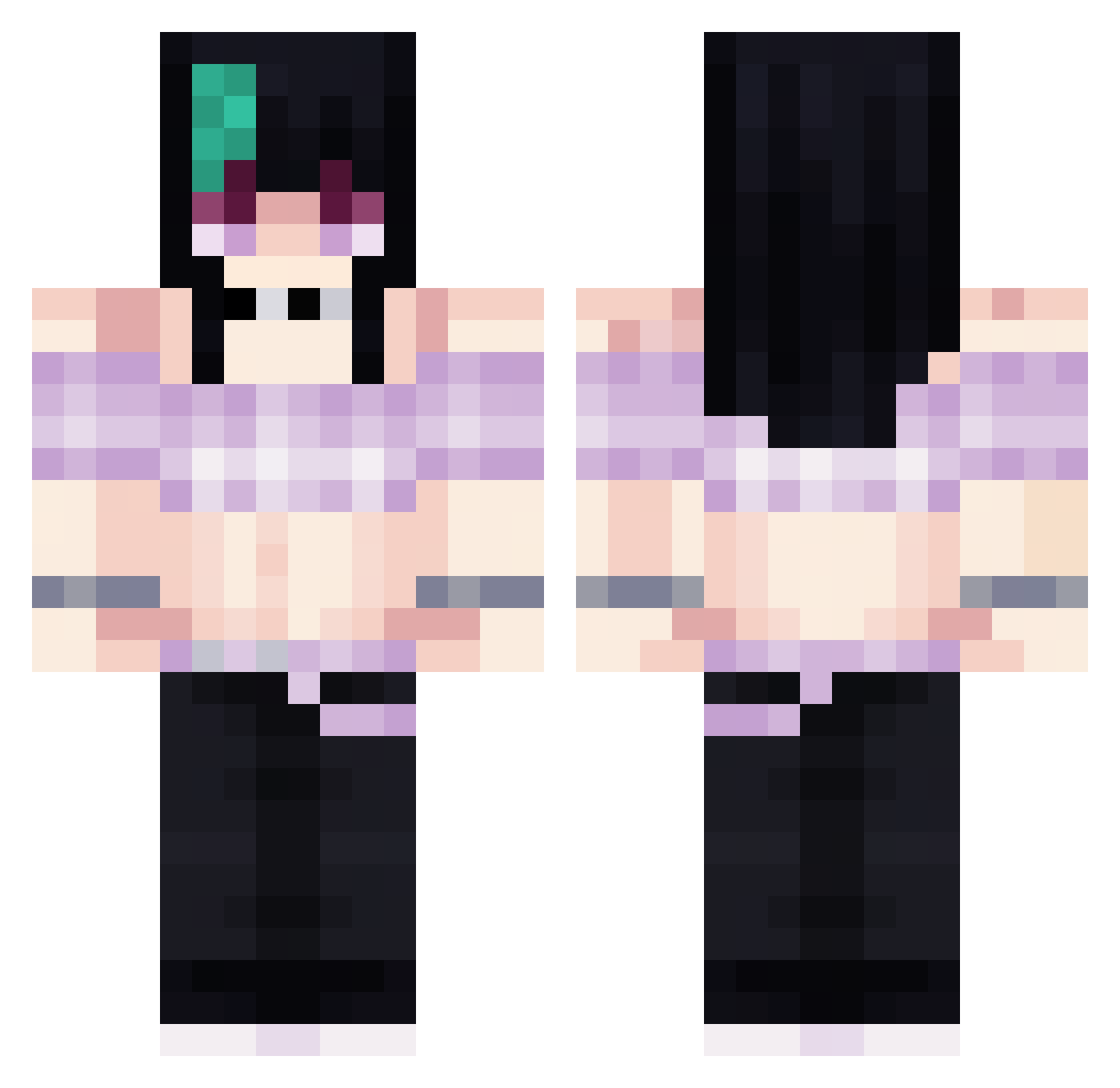 Frogever Minecraft skin, front and back view